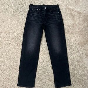 American Eagle super high rise ankle straight black jeans. Women’s 2 regular